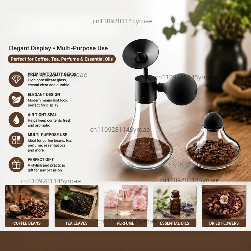 Coffee Tea & Jane - Glazen aroma-monsterflesje voor koffiebonen, thee, parfum,