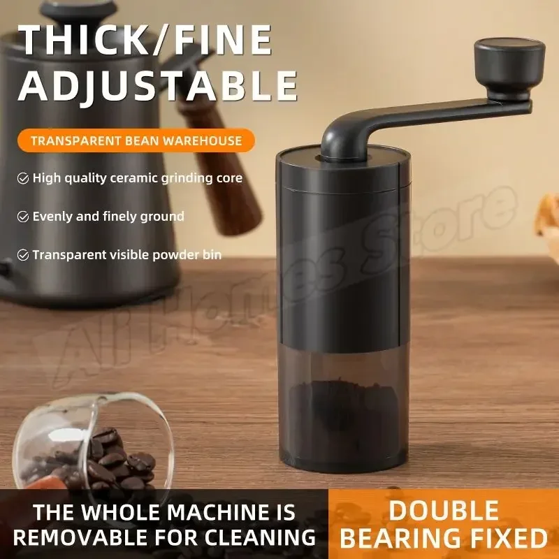Burr Hand Grinder - Verstelbare koffiemolen met keramische maalkern, professionele