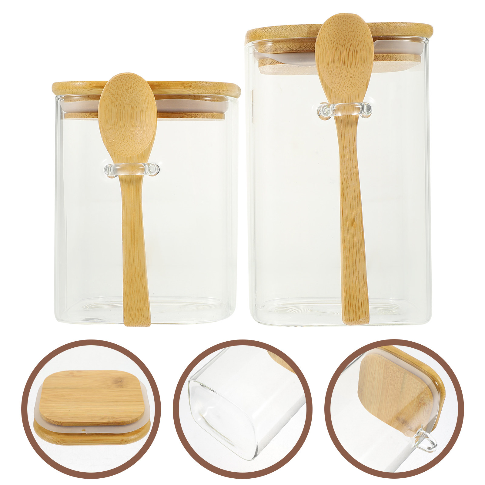 Coffee Tea Sugar - 2 sets stevige glazen koffiecontainers met