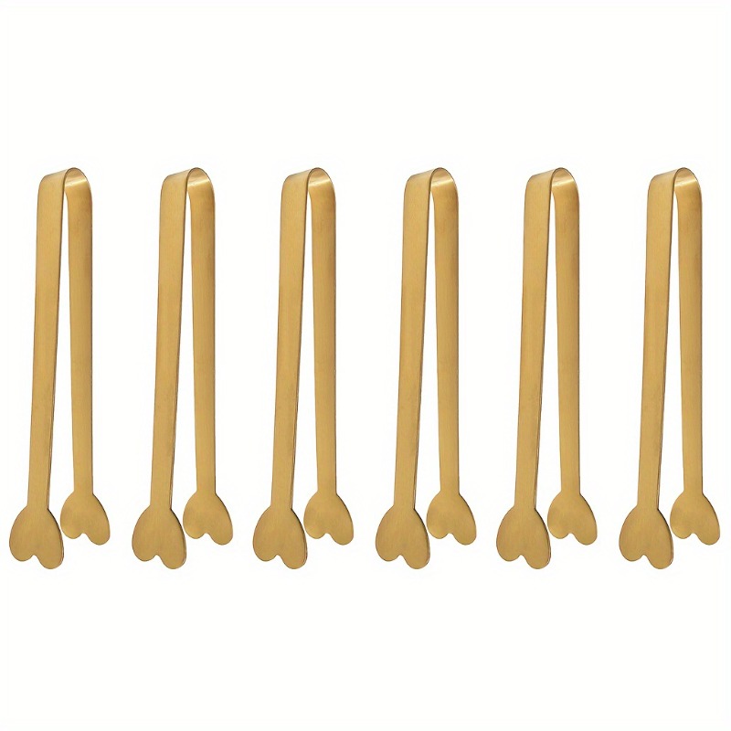 Coffee Tea Sugar - 4/6PCS roestvrijstalen hartvormige minitang voor suiker/ijsblokjes