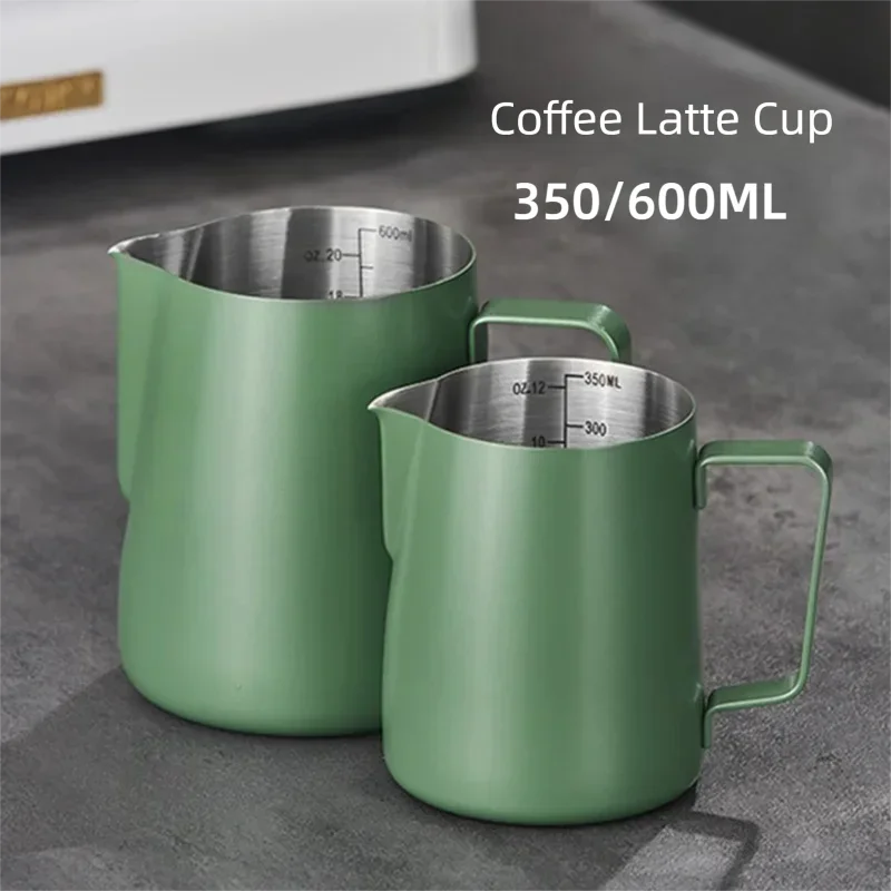 Barista Milk Jug - 350/600ML Koffiemelkopschuimkan 304 RVS Nauwkeurige Schaal