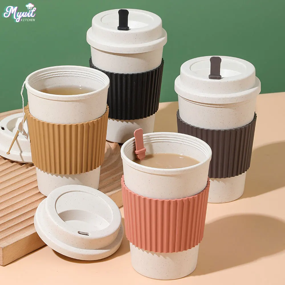Xbloom Coffee Tea - 450ML Koffiekopjes Met Deksels Tarwestro Herbruikbare