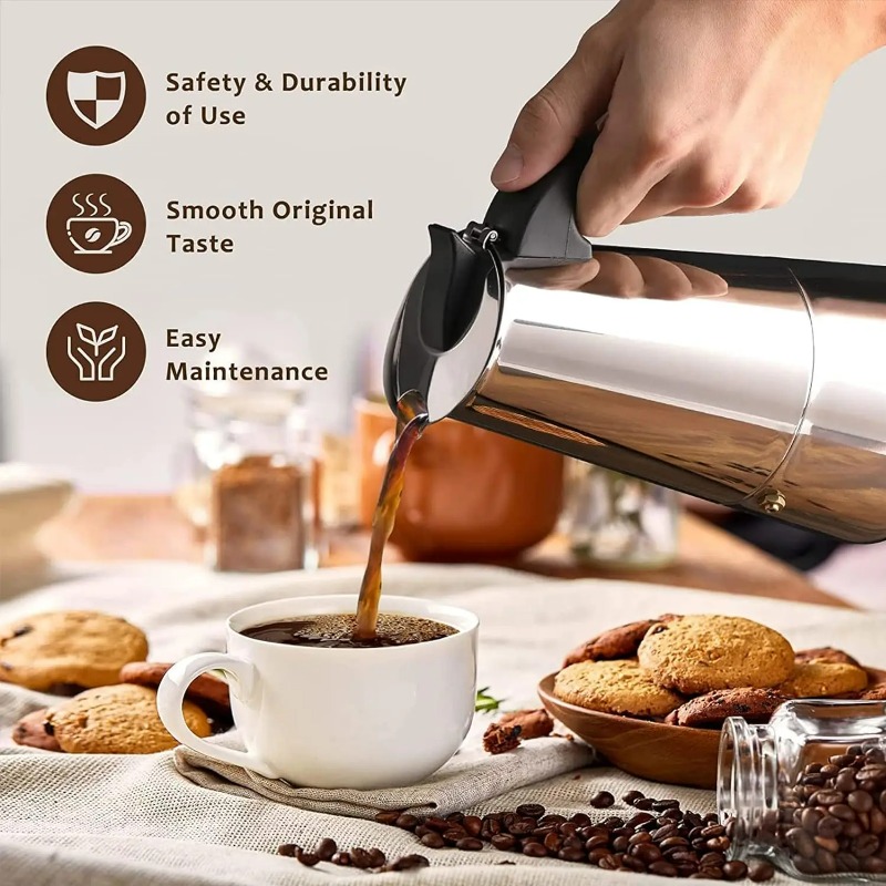 6 Cup Mokkapot Roestvrijstalen - Moka Pot Stove recensie en prijs
